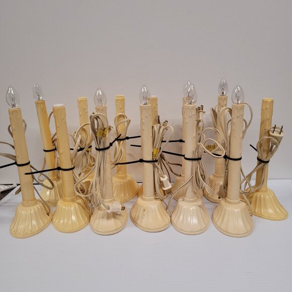 Christmas Candoliers Plastic Lot of 13 0Single Drip Window Candle Lights Work - Picture 1 of 6